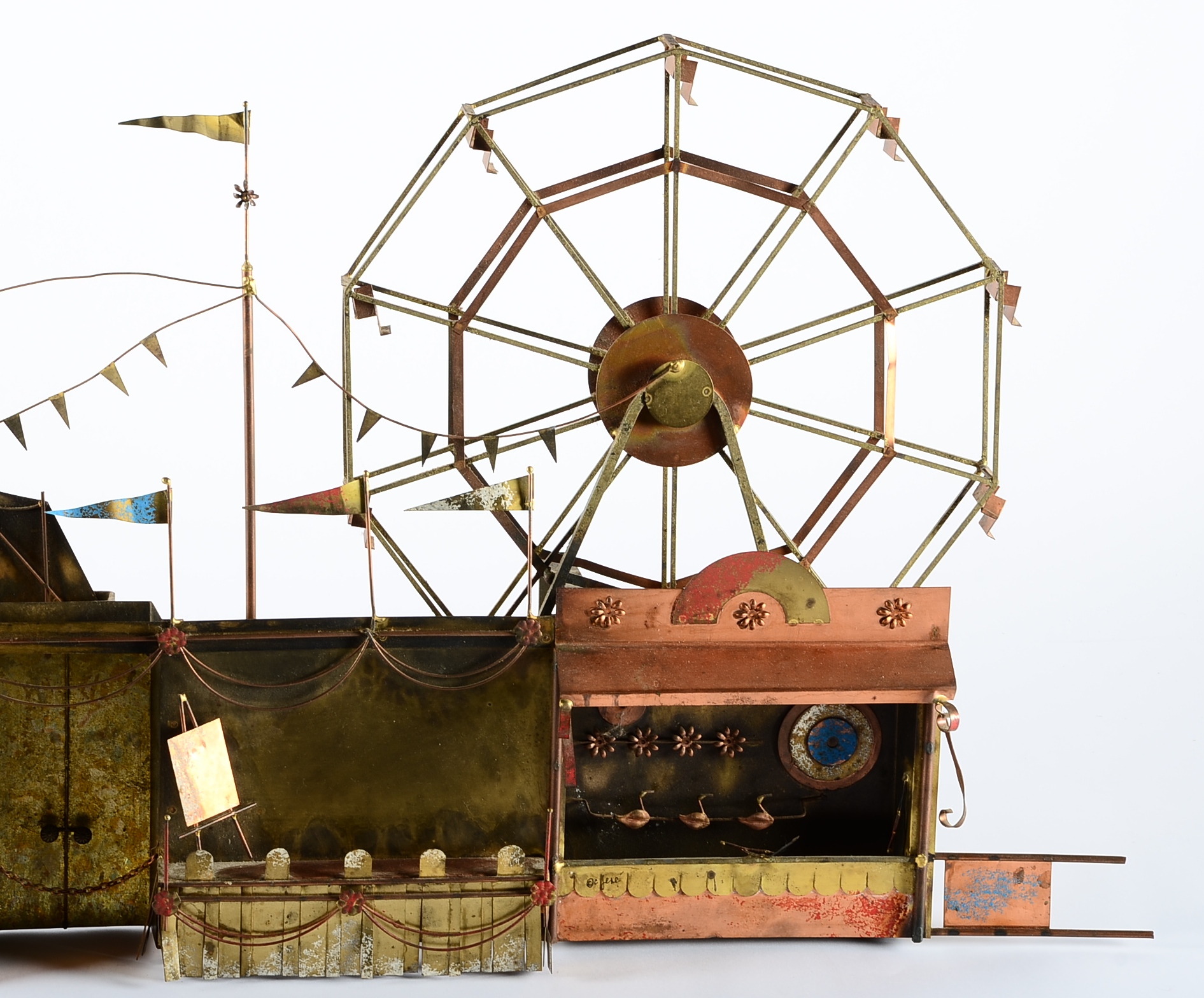 Vintage Signed Curtis Jere Circus Metal Wall Sculpture