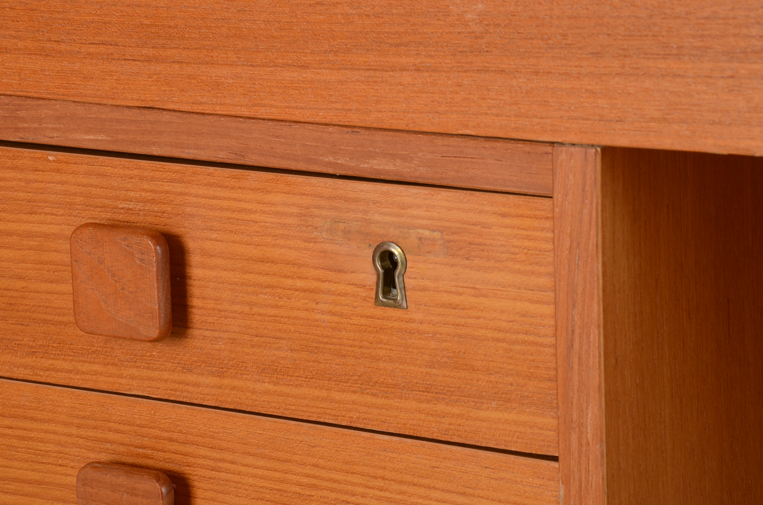 Mid-Century Modern Teak Domino Mobler Danish Desk