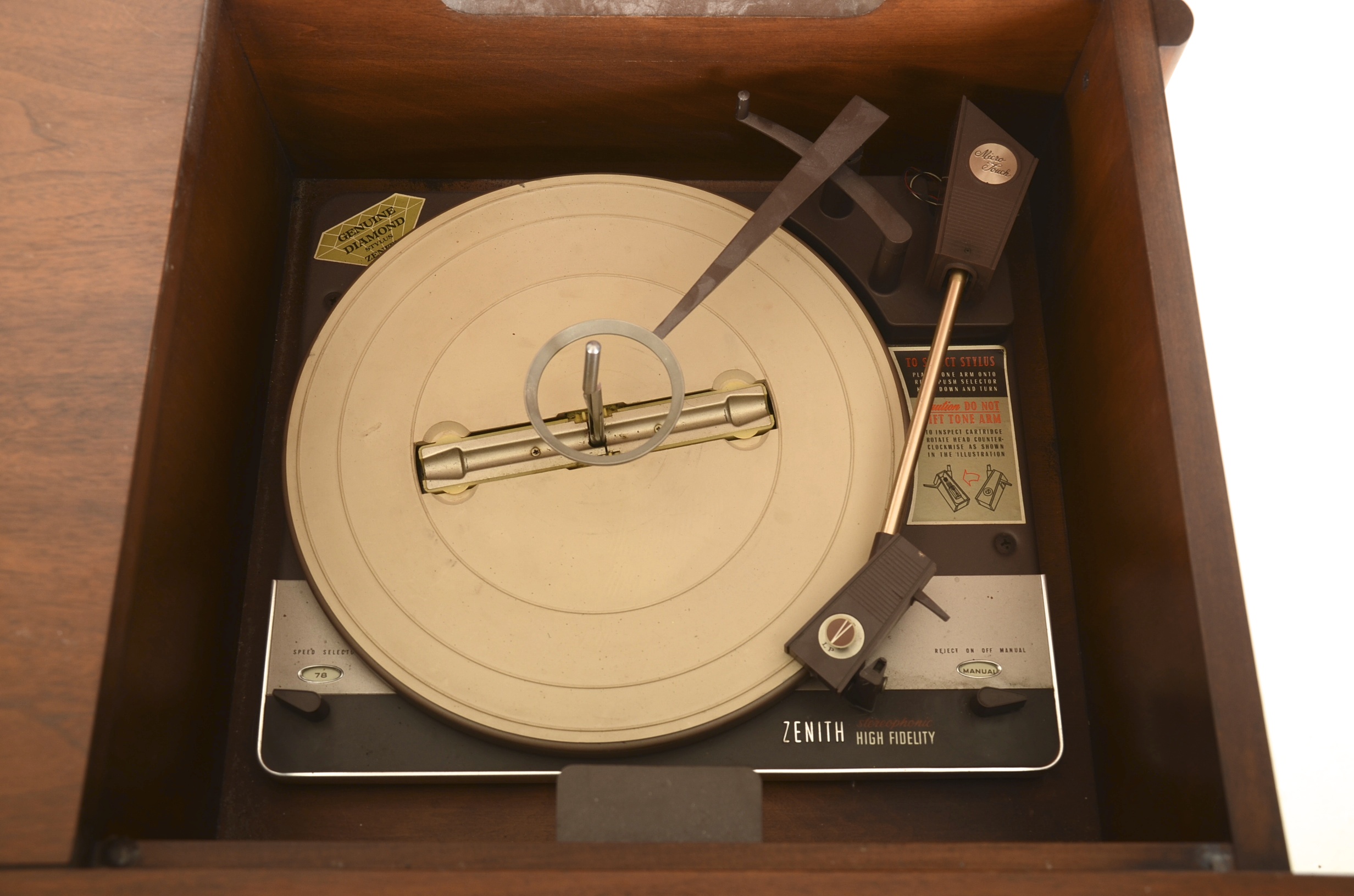 1963 Zenith High Fidelity Stereo FM Radio Console