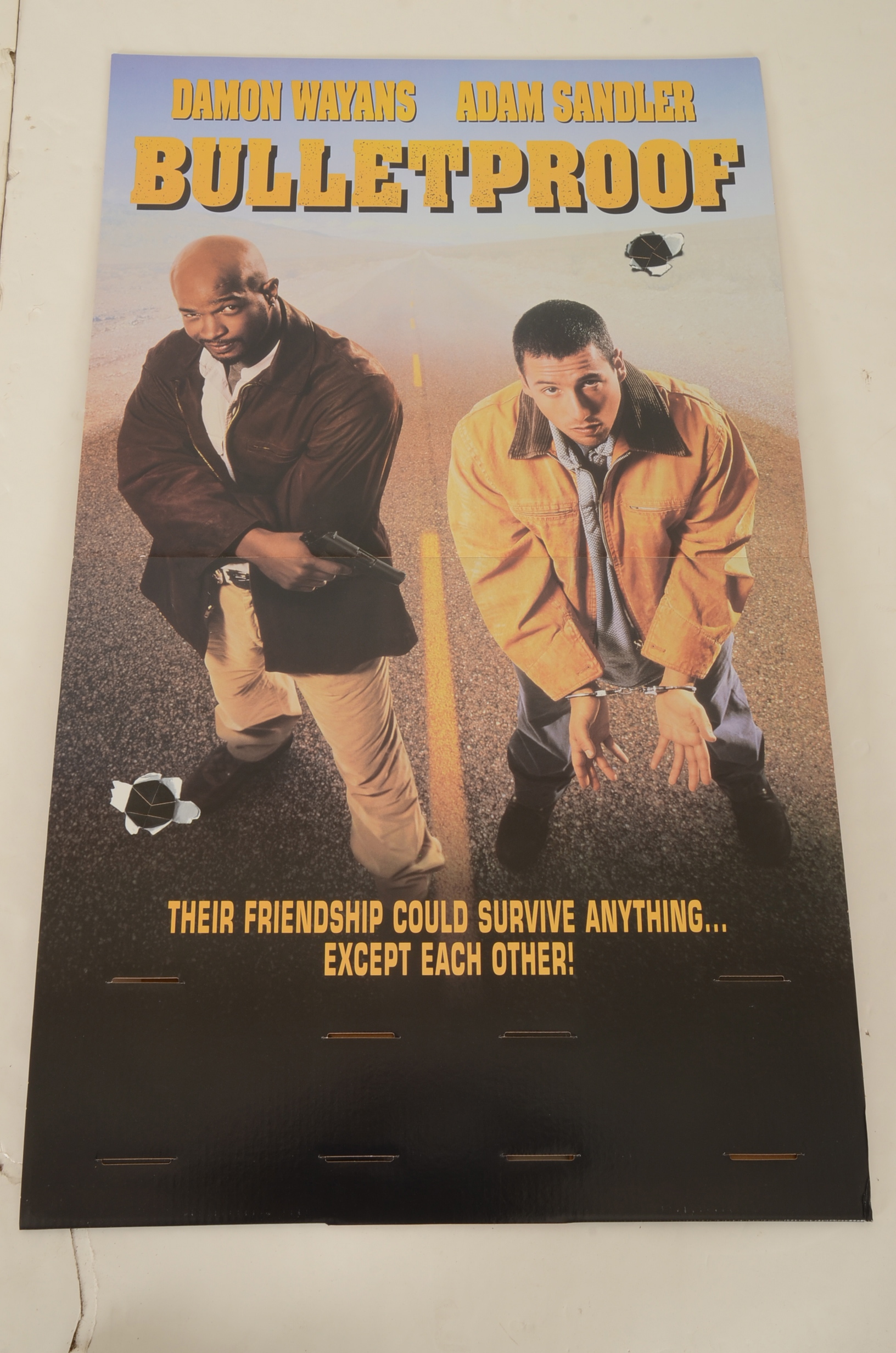 Cardboard Movie Advertisement for 1996 Comedy "Bulletproof"