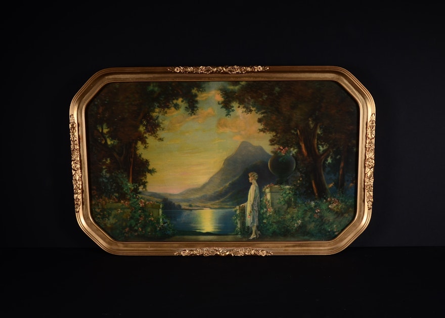 Charles Kendall Manning "Lady at Sunset" Framed Print