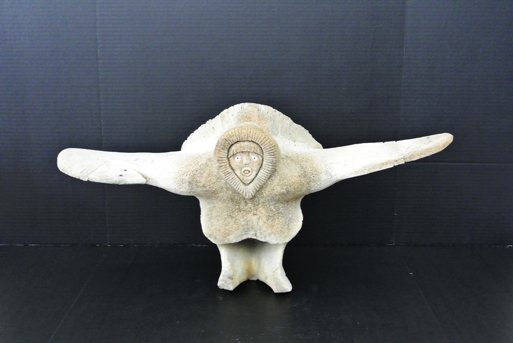 Phenomenal Whale Bone Carving  "Double Vertebrae Dancer" By John Boy Weyiouanna