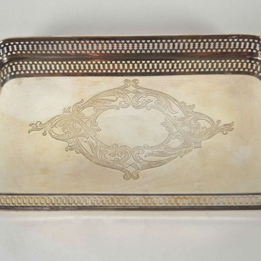 LBS Co. Silver Footed Square Tray