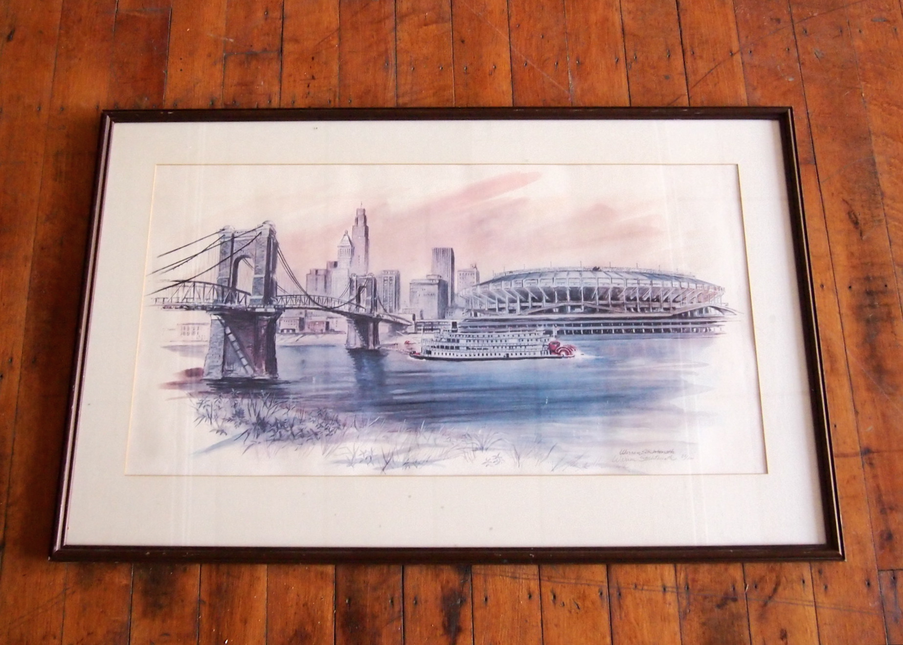 Warren Stichtenoth Signed and Numbered Cincinnati Skyline Print