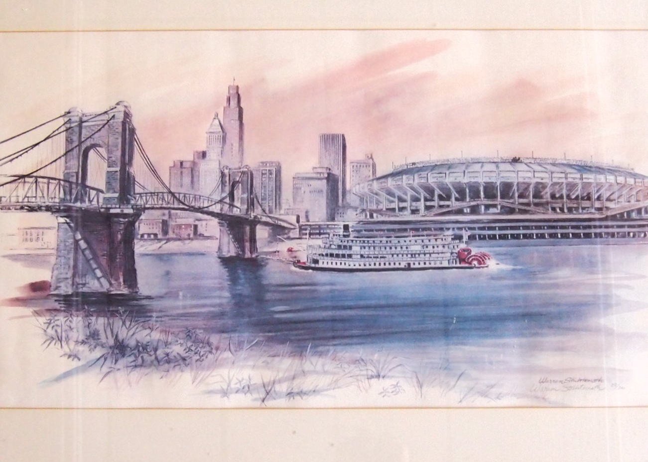Warren Stichtenoth Signed and Numbered Cincinnati Skyline Print