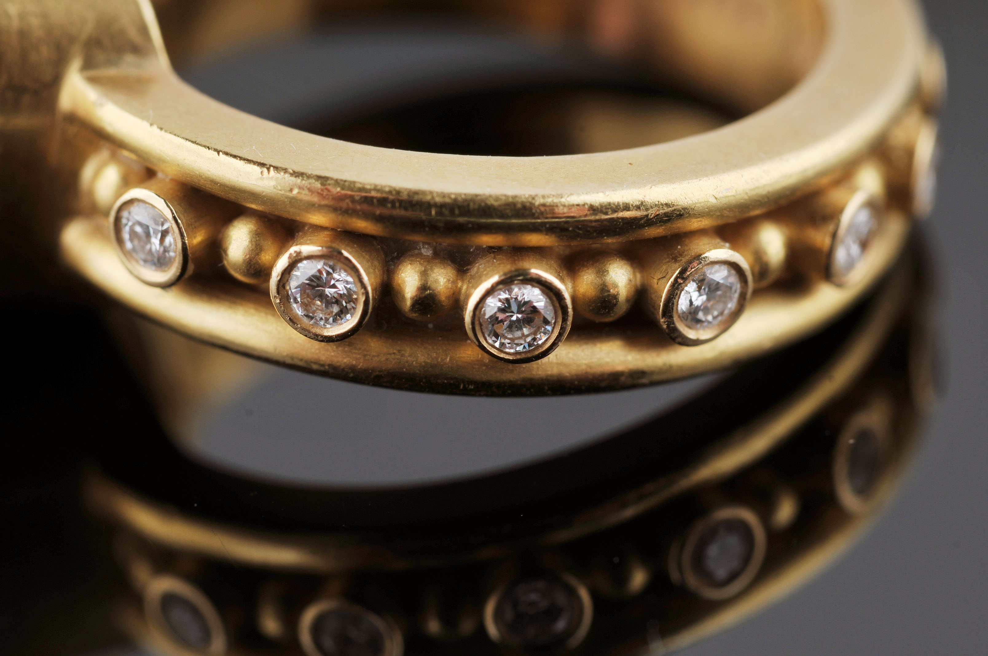 Pink Sapphire and Diamond 20 K Peach Gold 'Persian' Ring by Reinstein/ Ross 