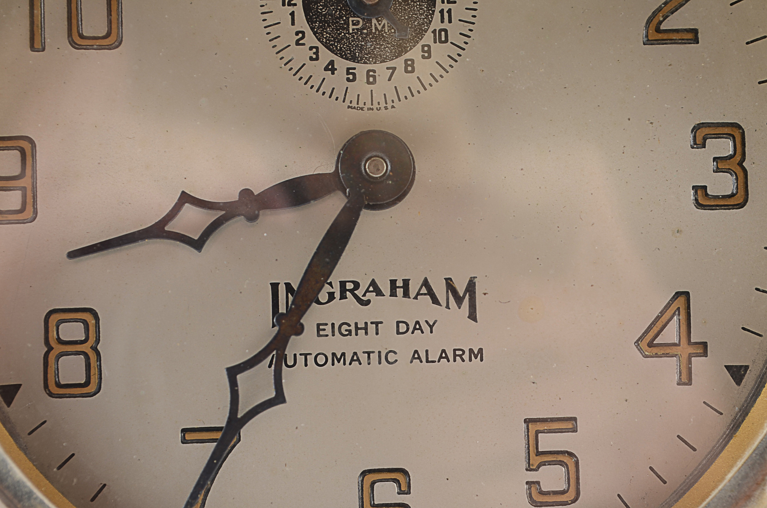 Vintage Ingraham Eight Day Automatic Alarm Clock