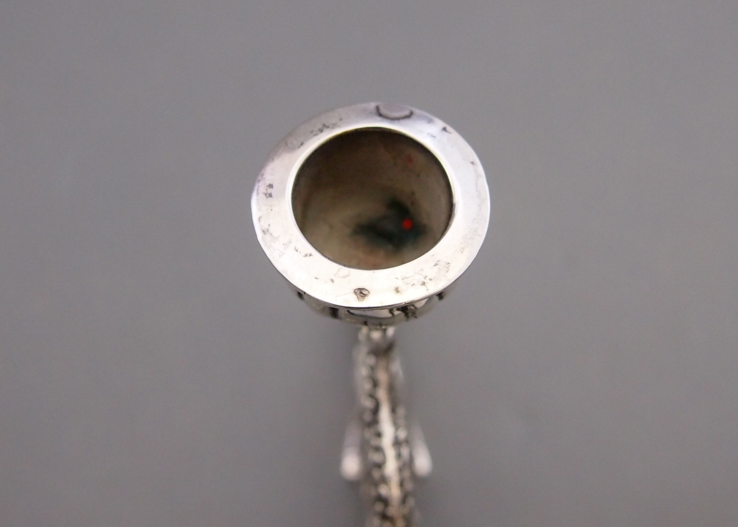 Two Modern Silver Colored Candle Holders