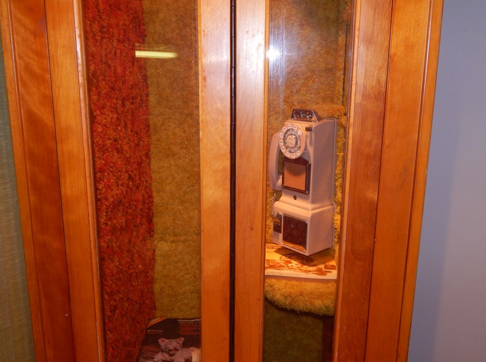 Retro Wooden Pay Phone Booth