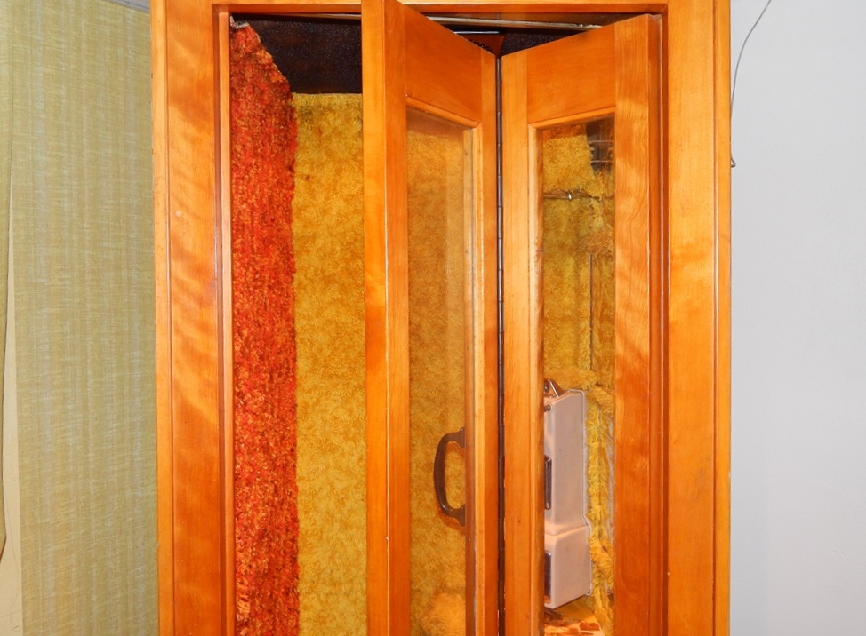 Retro Wooden Pay Phone Booth