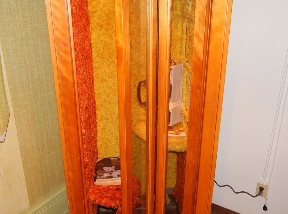 Retro Wooden Pay Phone Booth