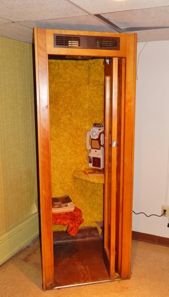 Retro Wooden Pay Phone Booth