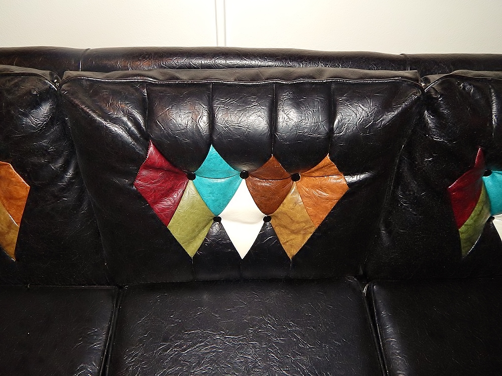 Vintage Leather-Look Whiskey Barrel Sofa