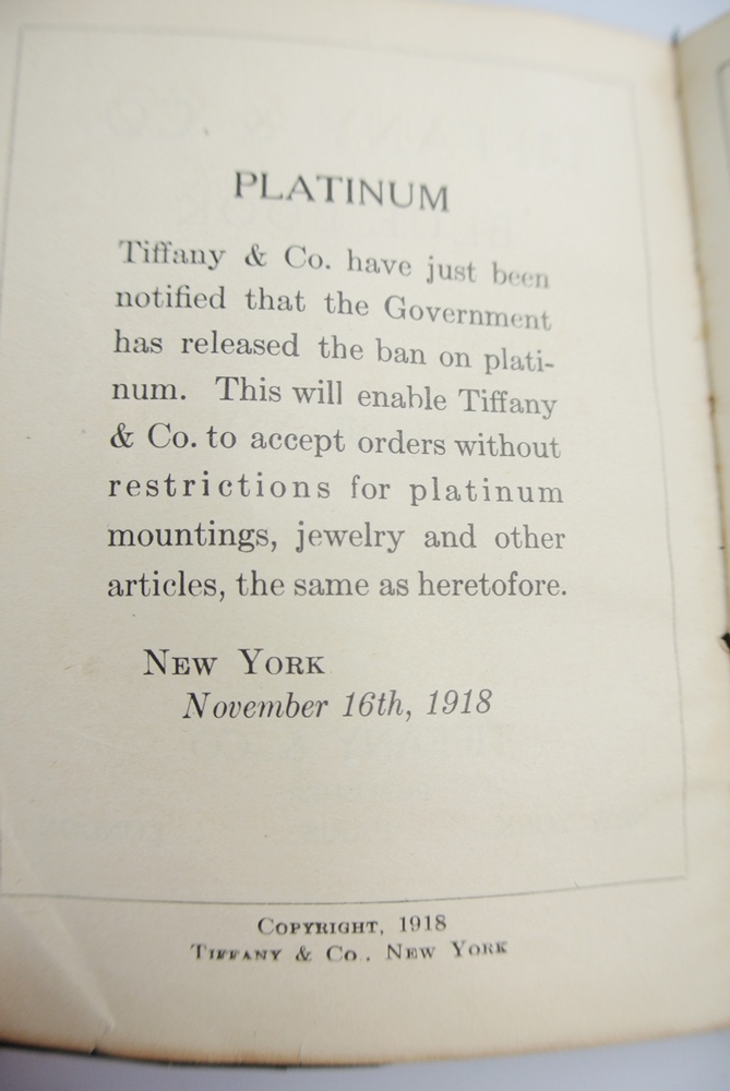 1918 Original Tiffany & Company "Blue Book" 