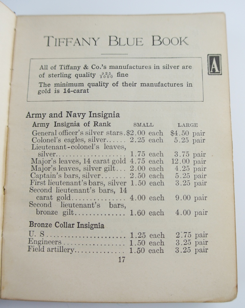 1918 Original Tiffany & Company "Blue Book" 