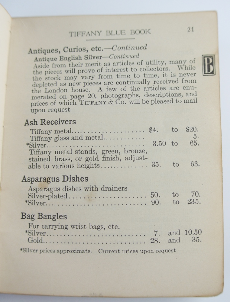 1918 Original Tiffany & Company "Blue Book" 