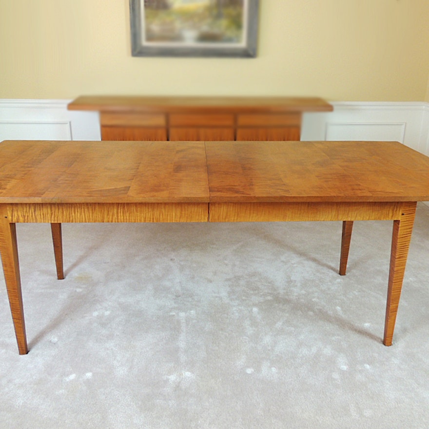 David T. Smith Curly Maple Dining Table