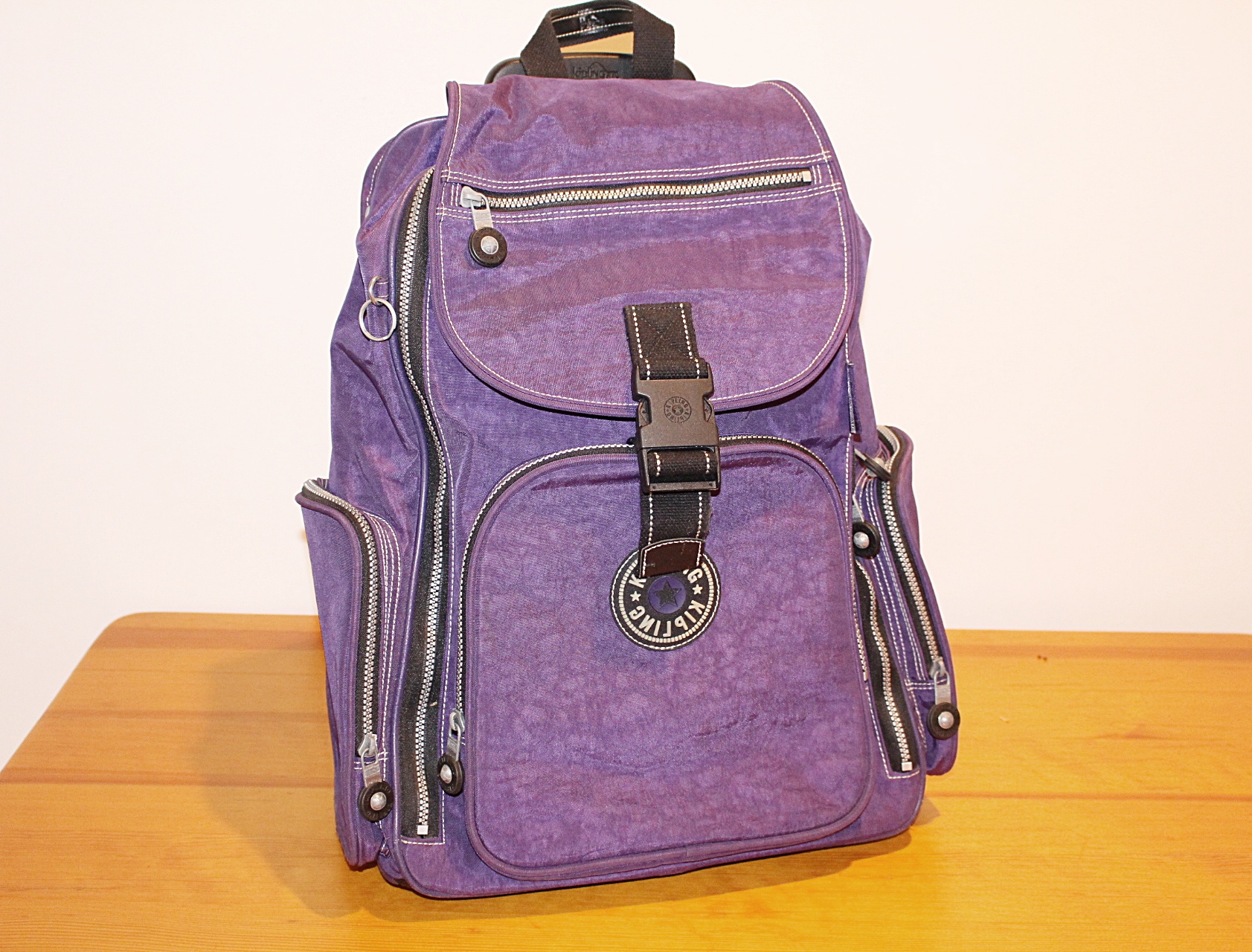 Kipling Purple Rolling Backpack