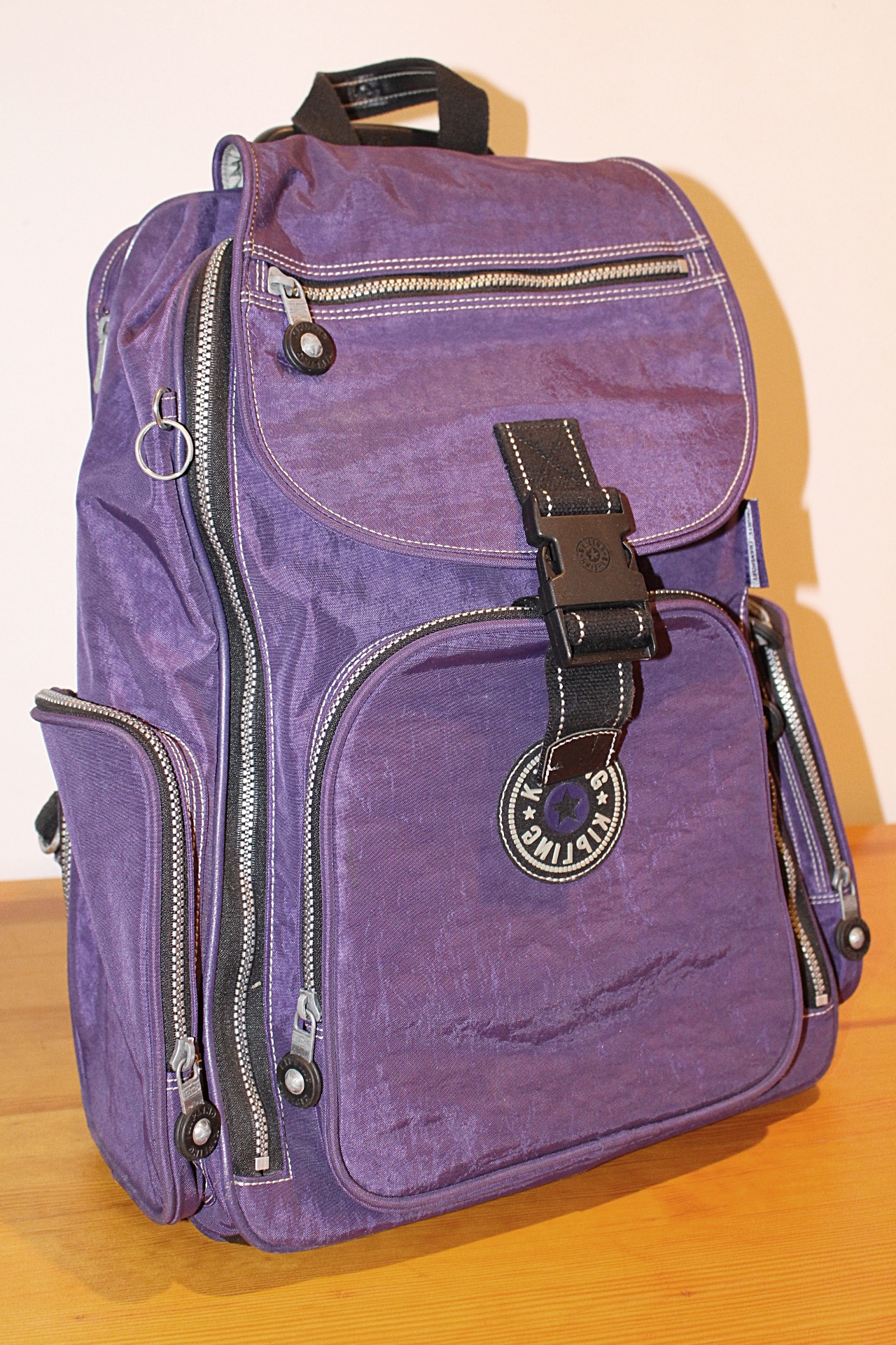Kipling Purple Rolling Backpack