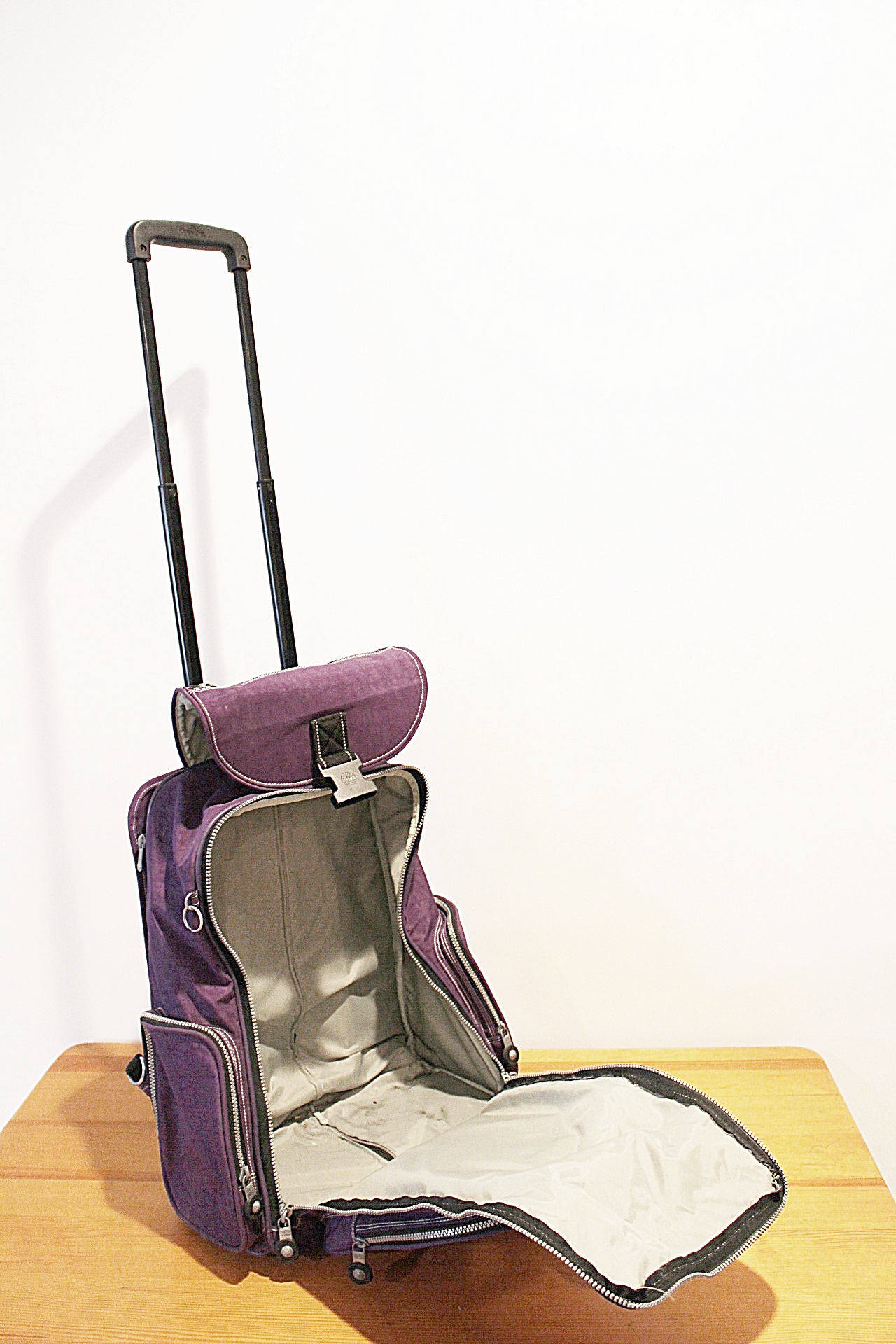 Kipling Purple Rolling Backpack