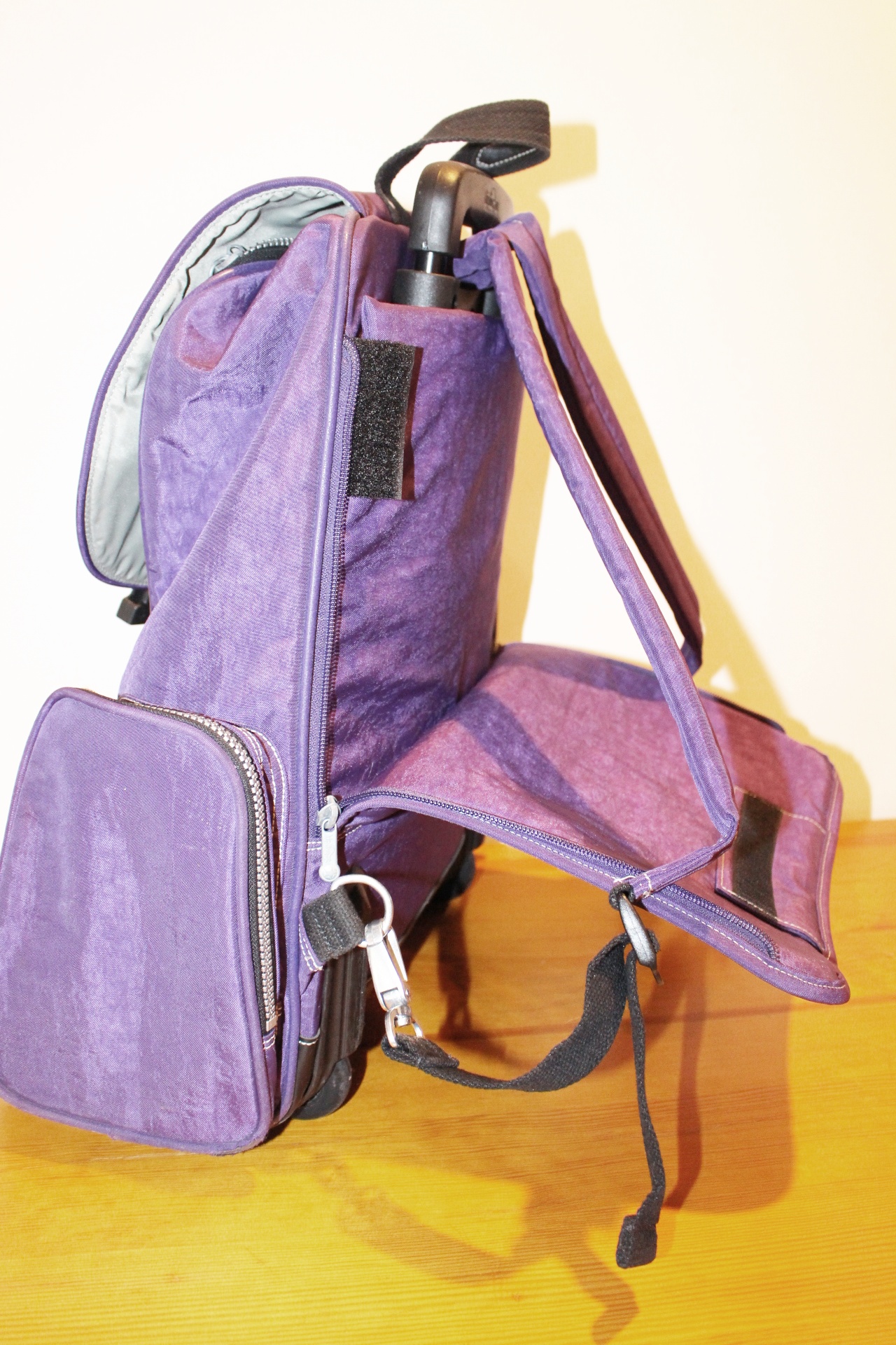 Kipling Purple Rolling Backpack