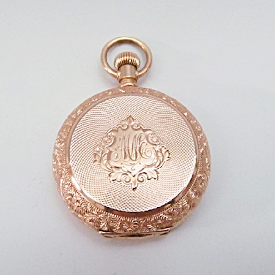 Antique 14K Rose Gold Pocket Watch