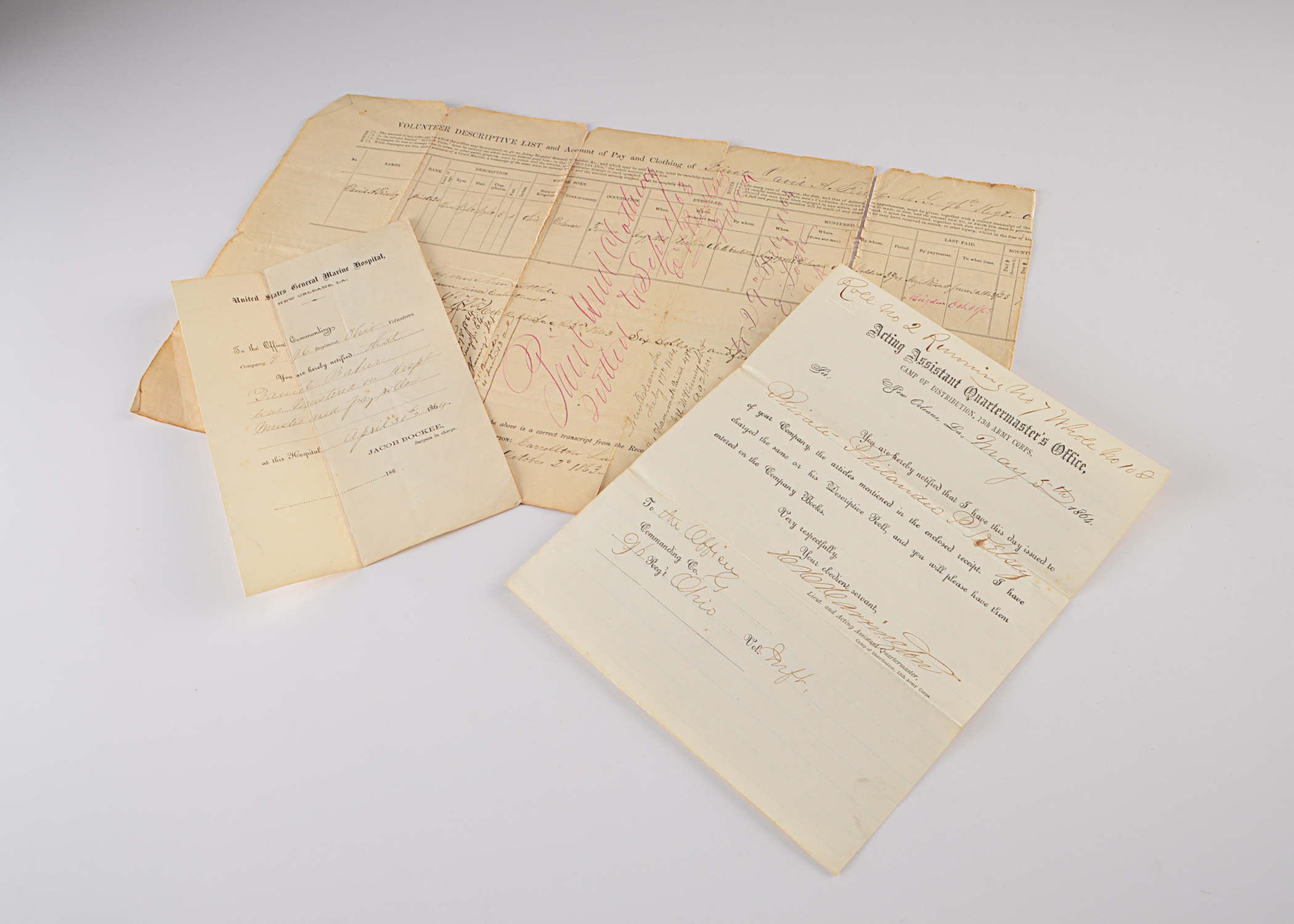 Three Original Civil War Documents 