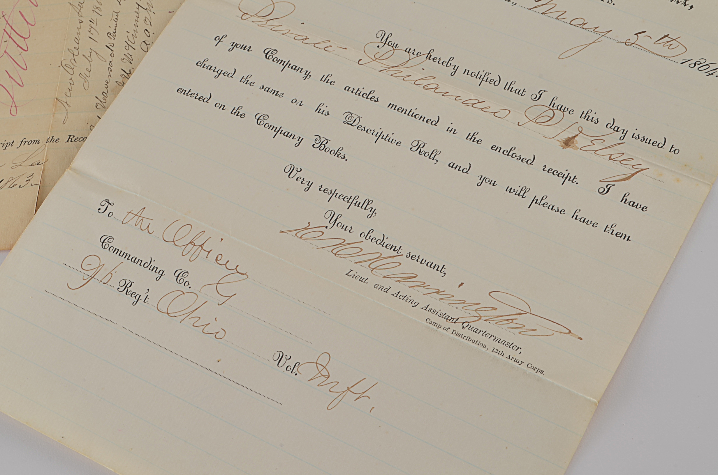 Three Original Civil War Documents 