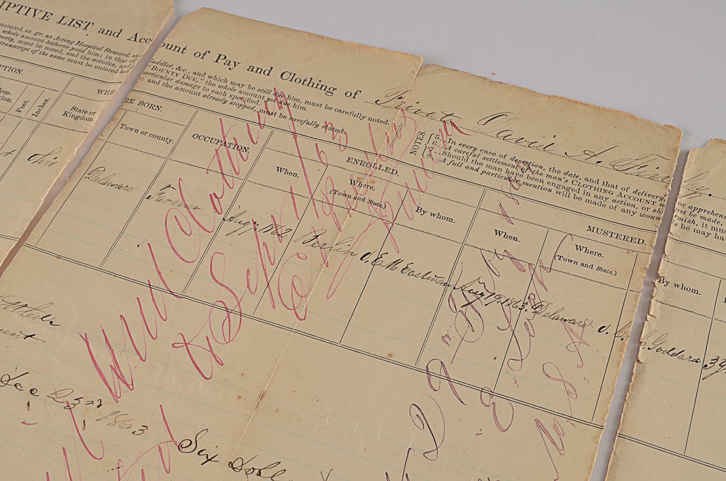 Three Original Civil War Documents 