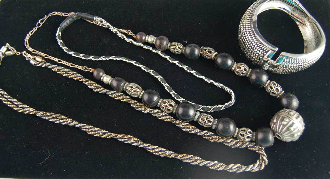 Silver Tone Jewelry and Beaded Necklace