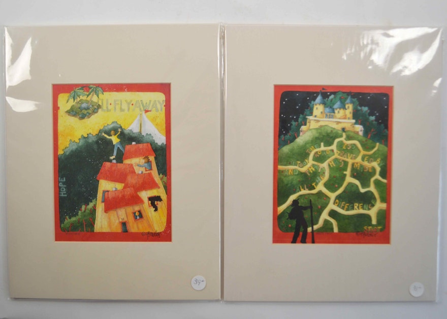 Two Carol Bowles Watercolor Prints