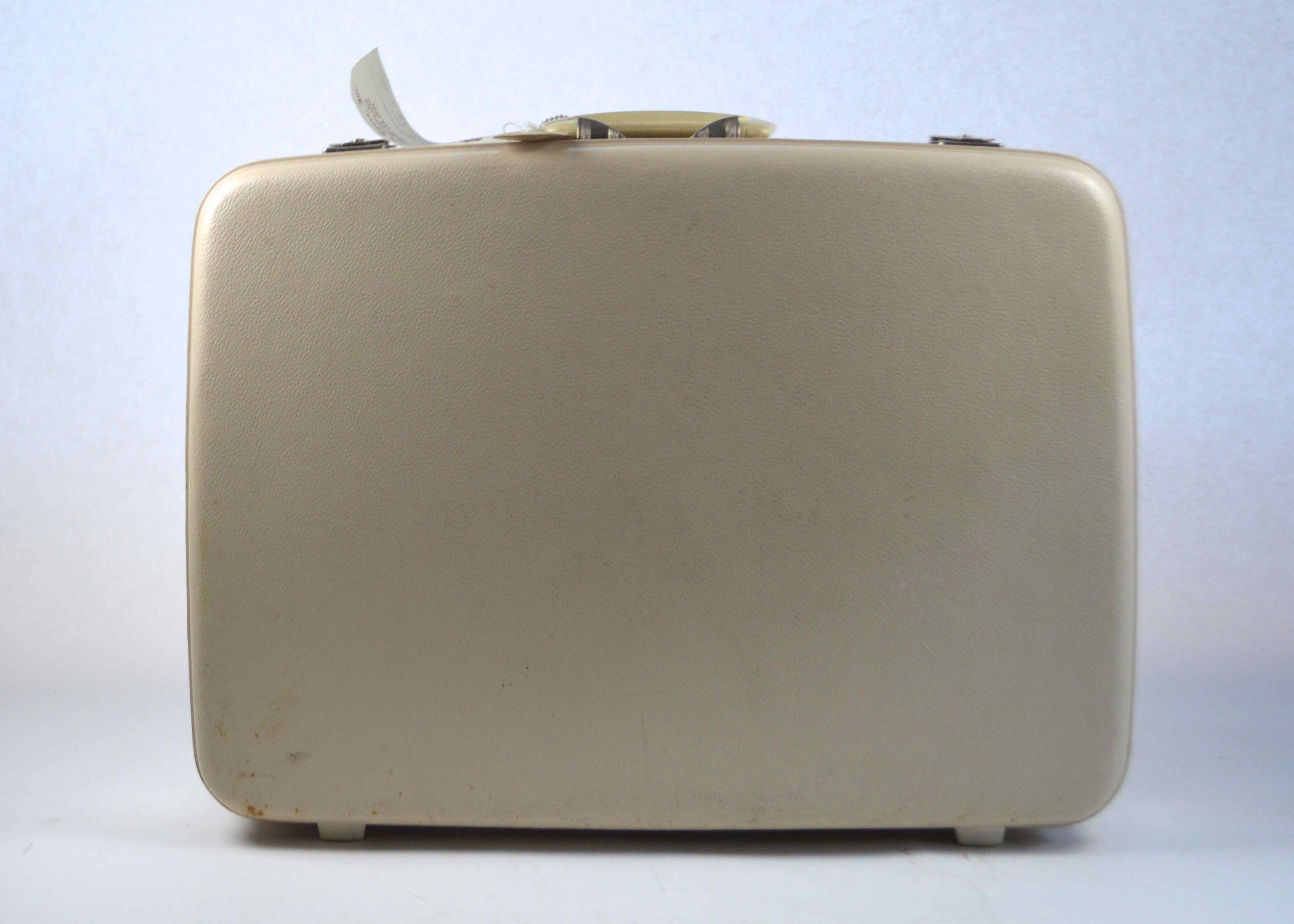 Cream Colored Vintage Suticase