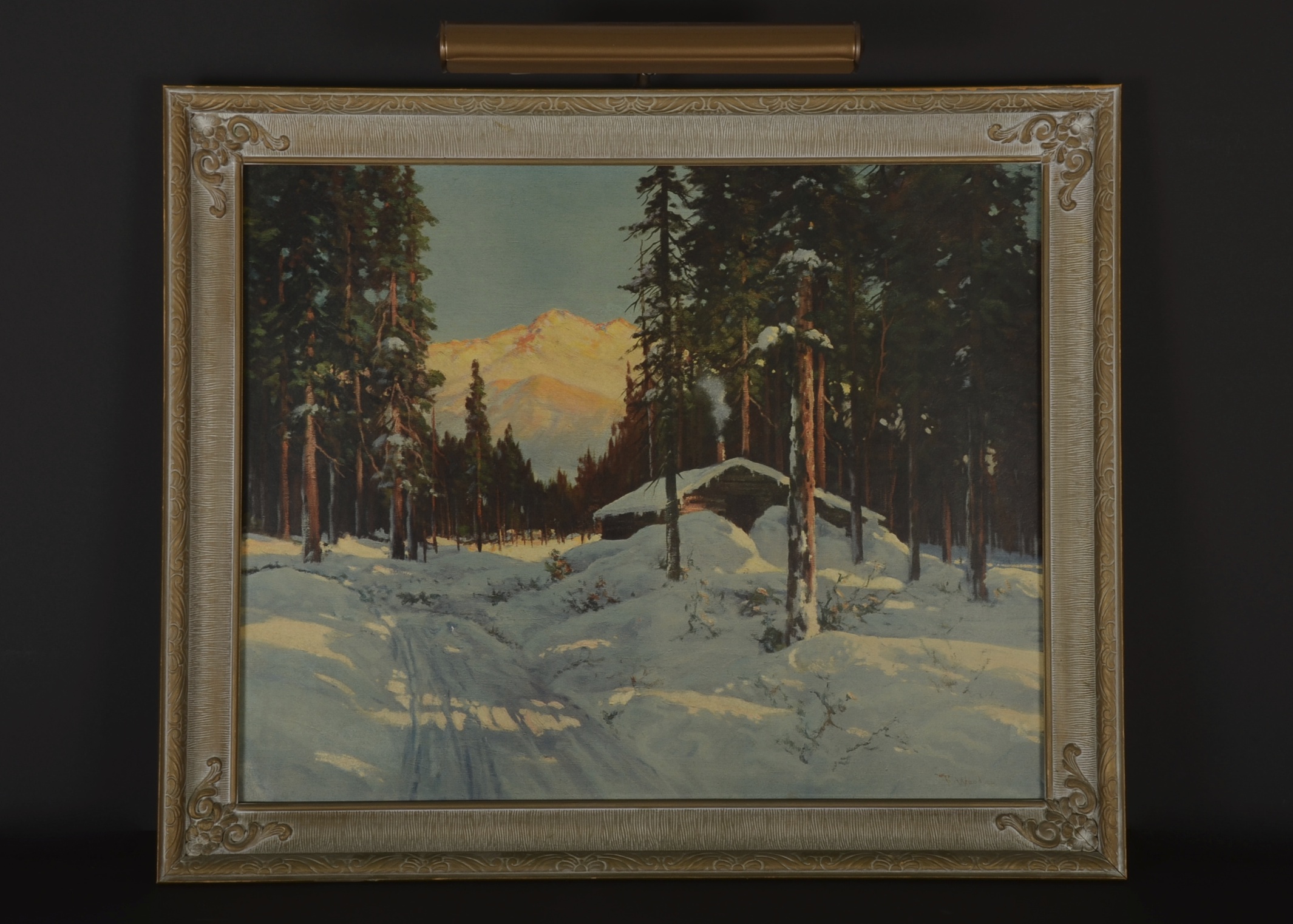 Photo Offset Lithography Reproduction of Robert Wood's Winter in the Cascades