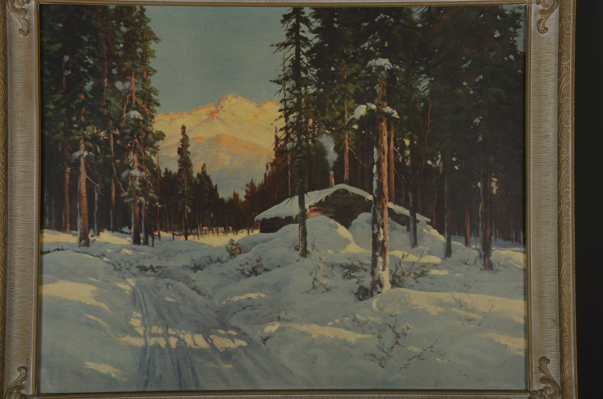 Photo Offset Lithography Reproduction of Robert Wood's Winter in the Cascades