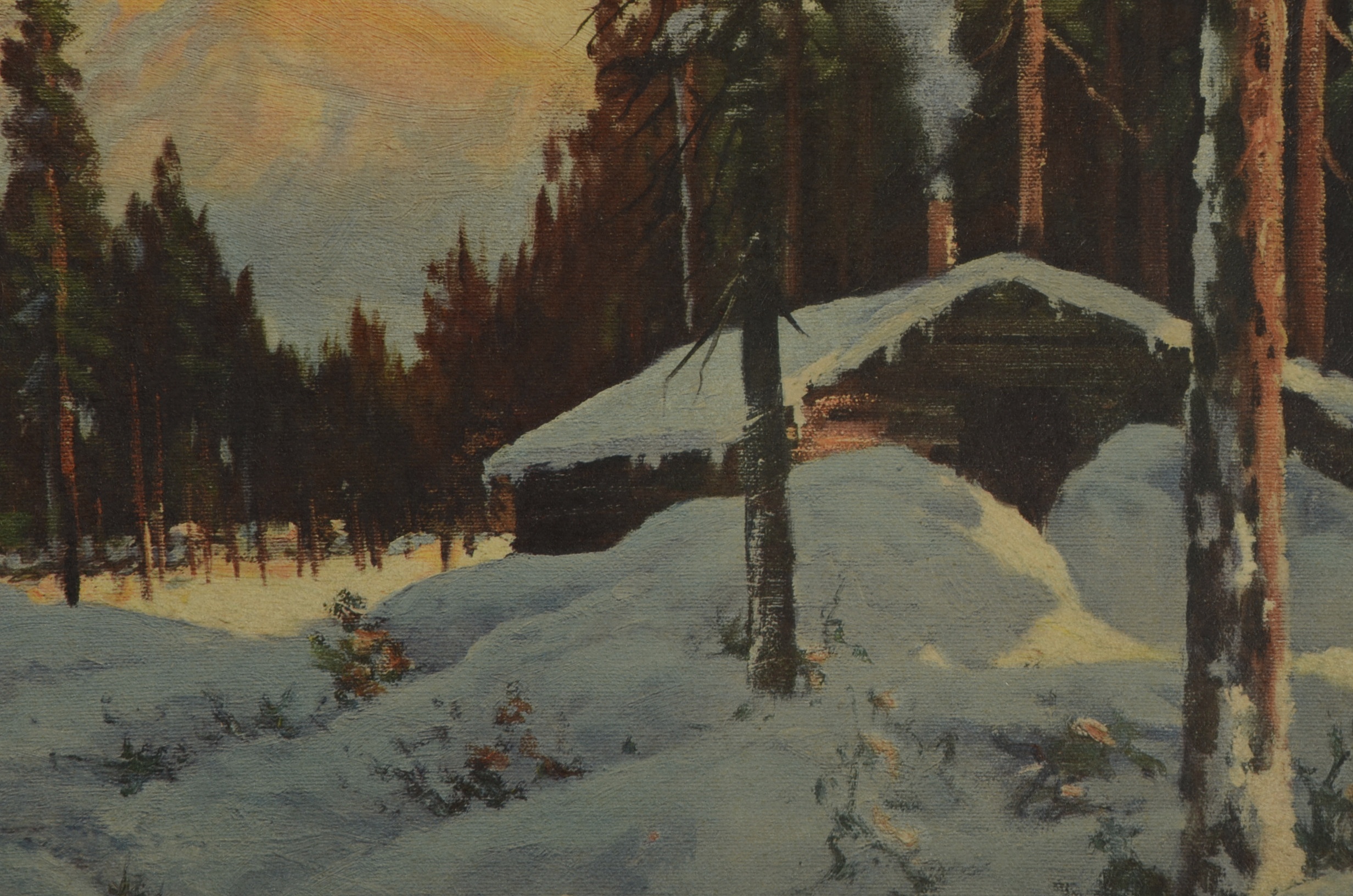 Photo Offset Lithography Reproduction of Robert Wood's Winter in the Cascades