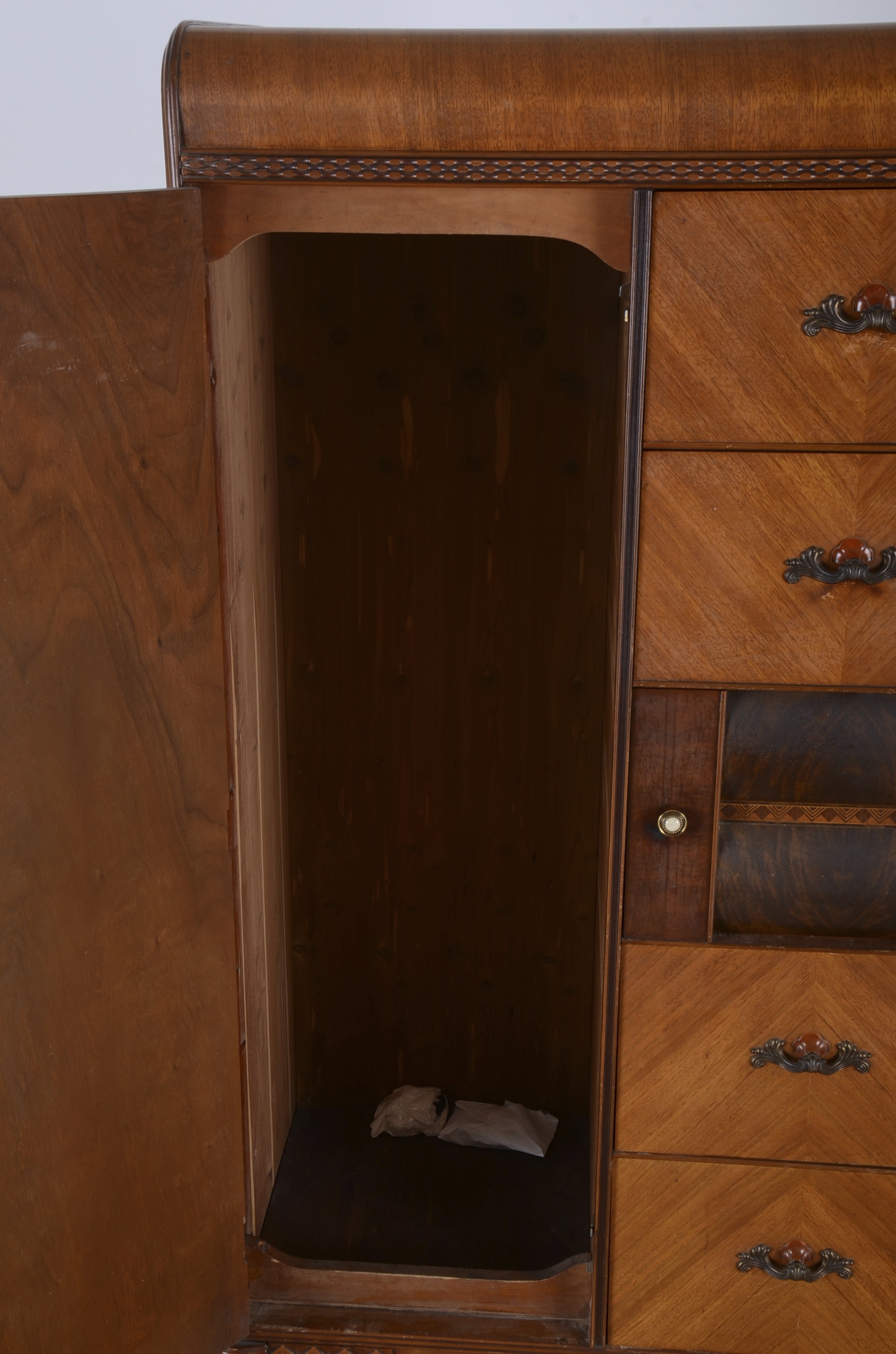 Exquisite Art Deco Waterfall Wardrobe 