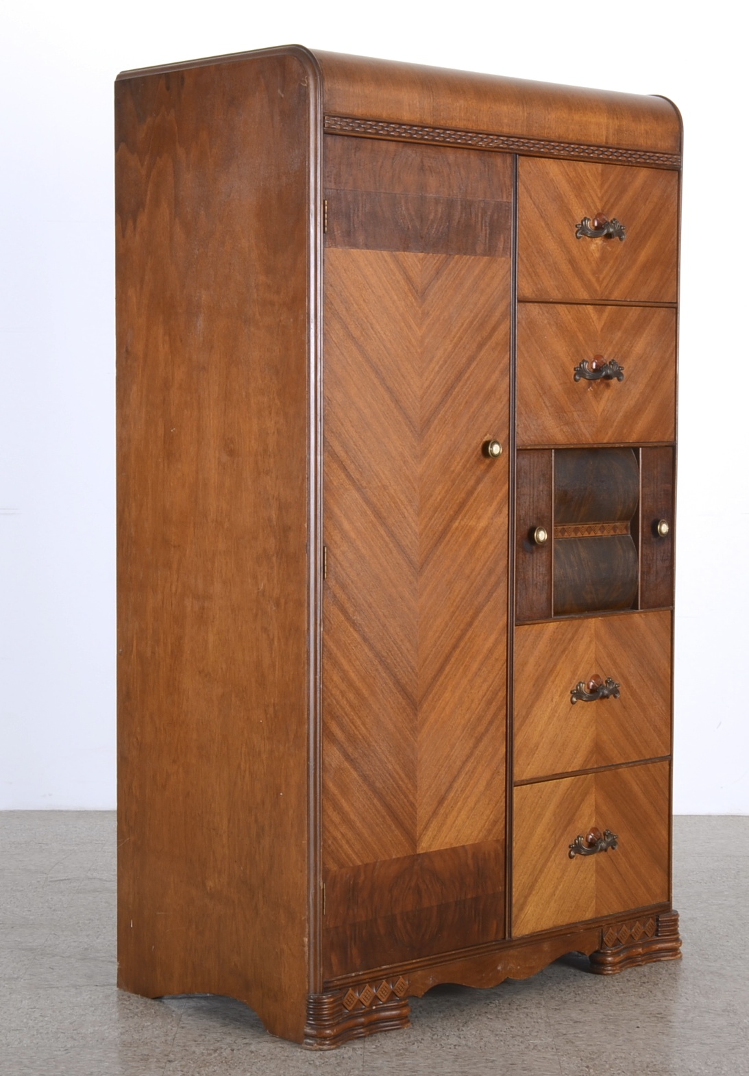 Exquisite Art Deco Waterfall Wardrobe 