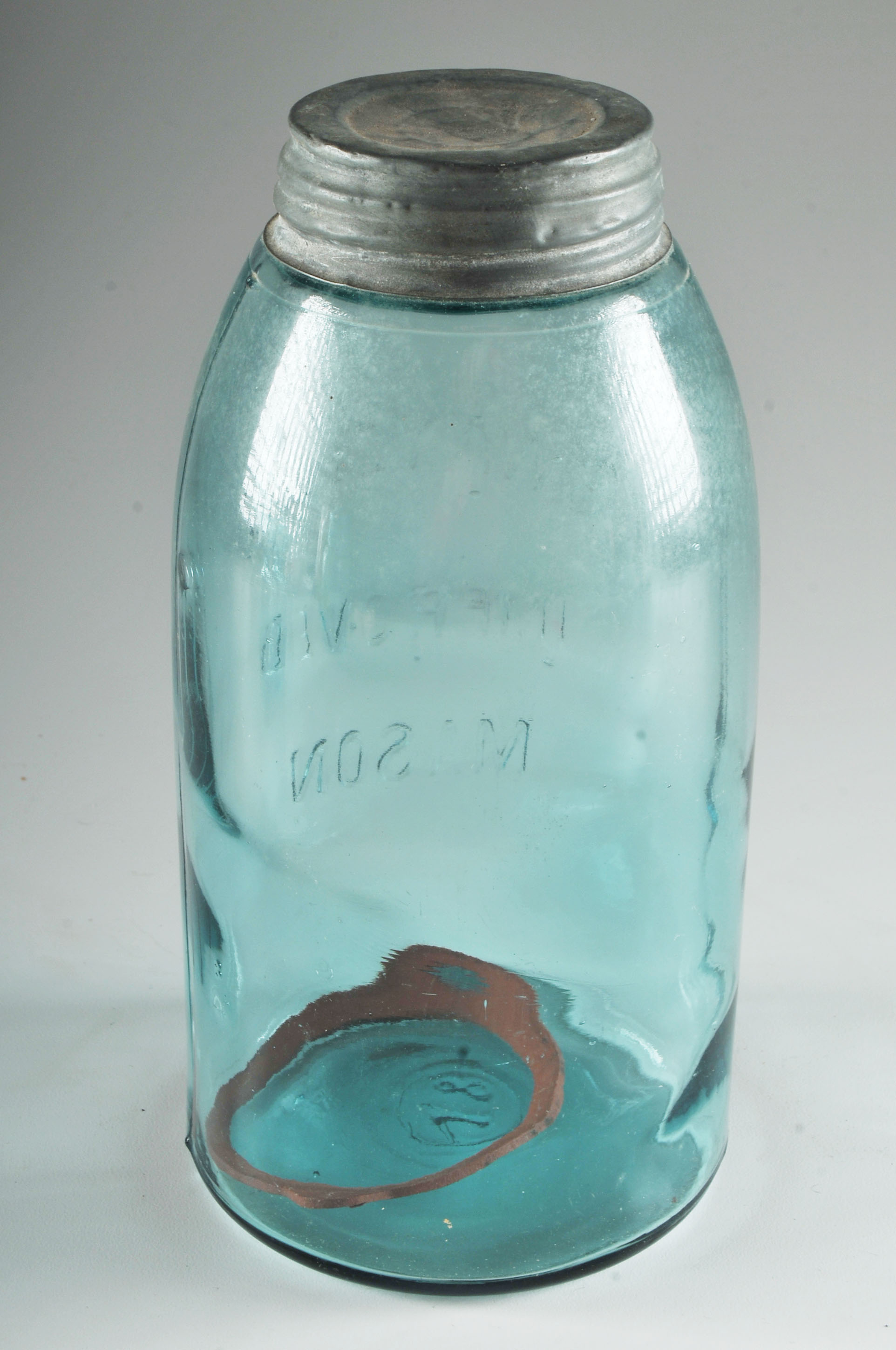 Vintage Blue Glass Mason Jars