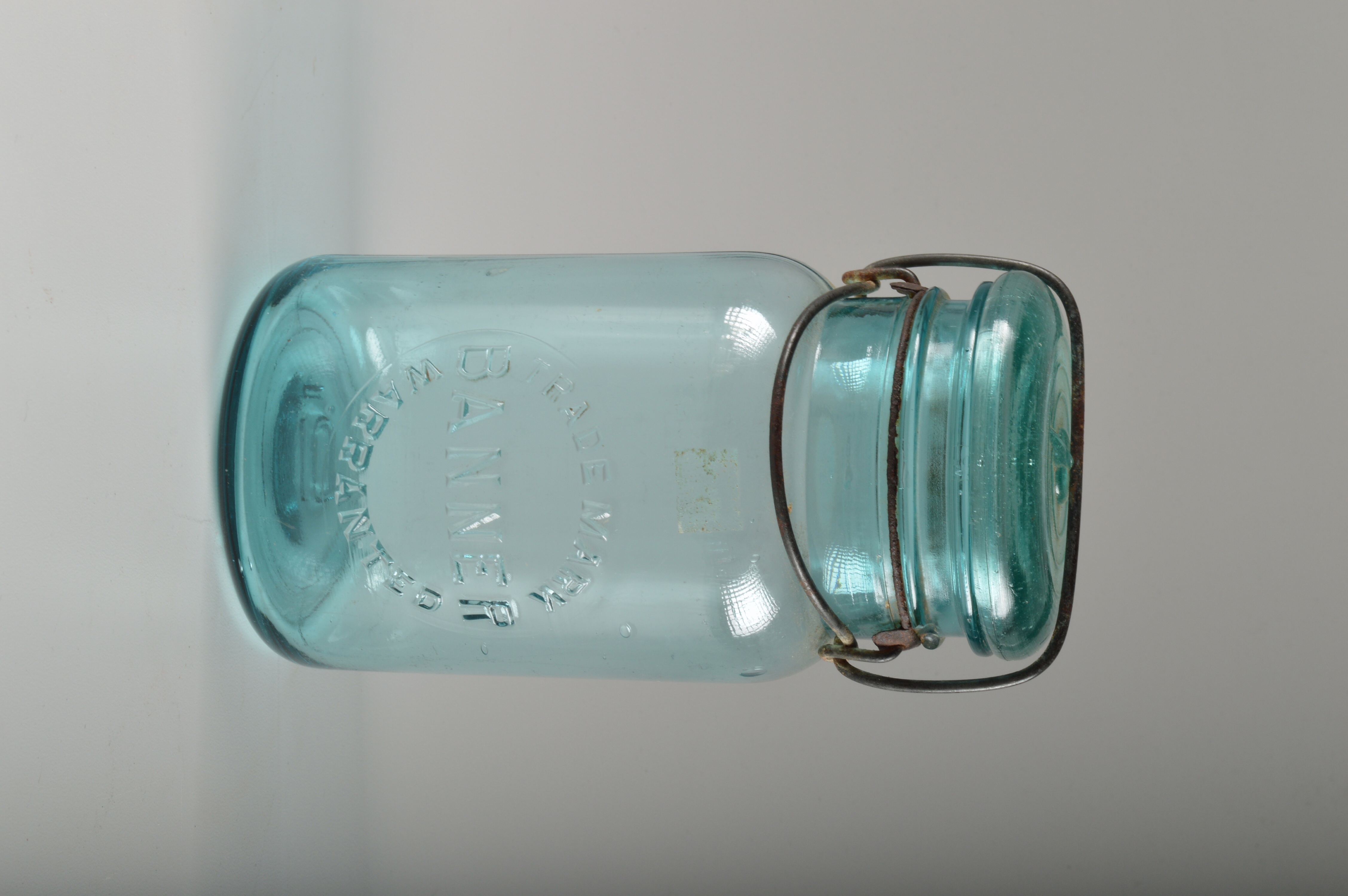 Vintage Blue Glass Mason Jars