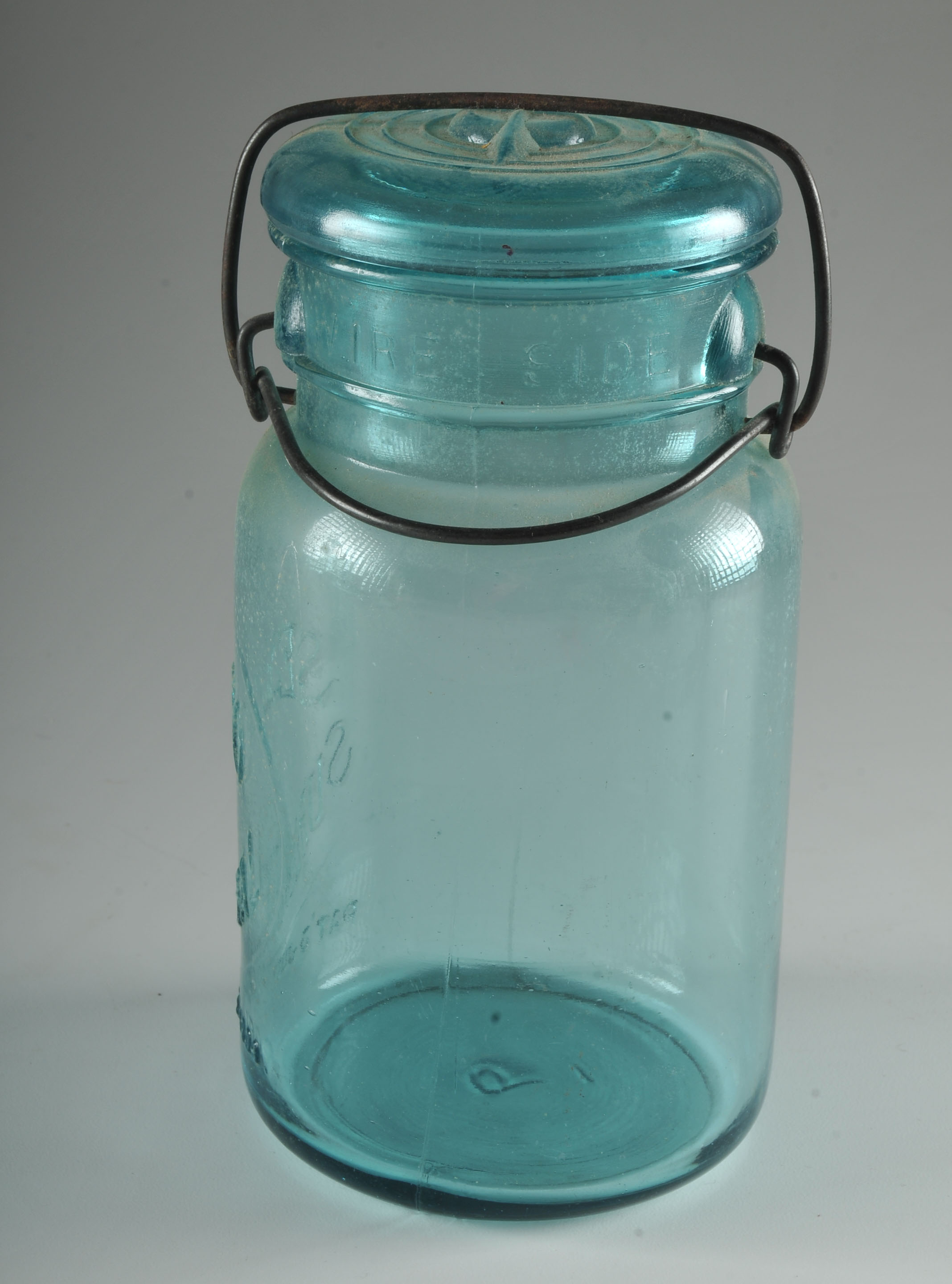 Vintage Blue Glass Mason Jars