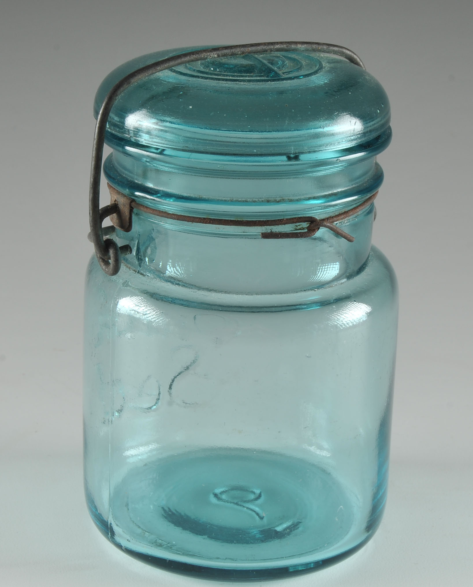 Vintage Blue Glass Mason Jars