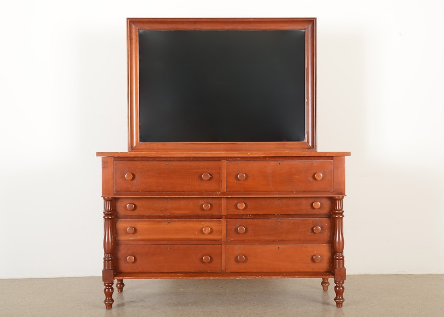 Solid Cherry Handmade Dresser and Mirror by Campbellsville Furniture Company