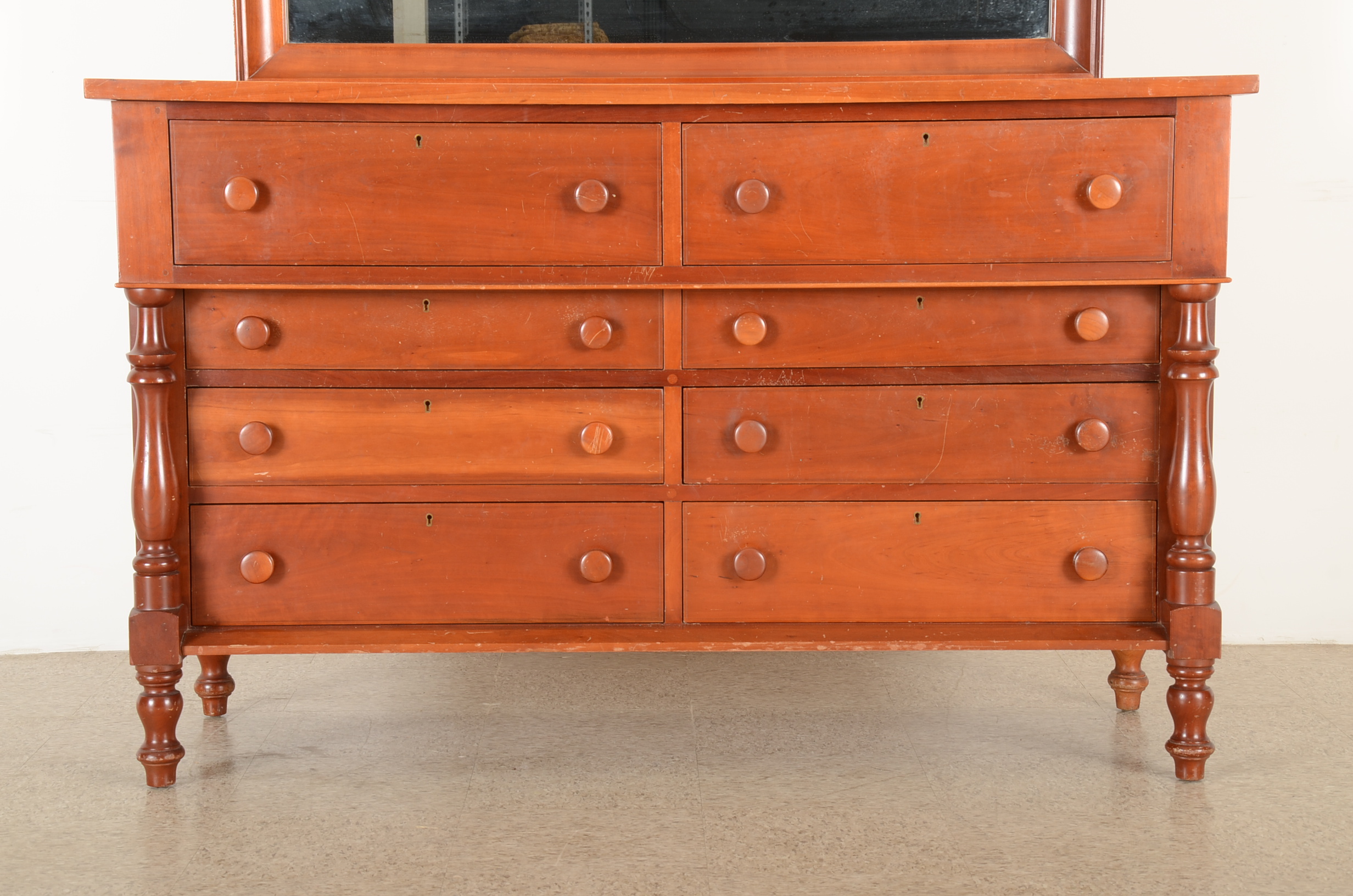 Solid Cherry Handmade Dresser and Mirror by Campbellsville Furniture Company
