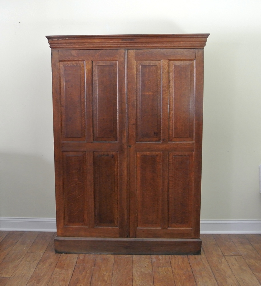 Circa 1890 Globe Furniture Oak Bankers Cabinet