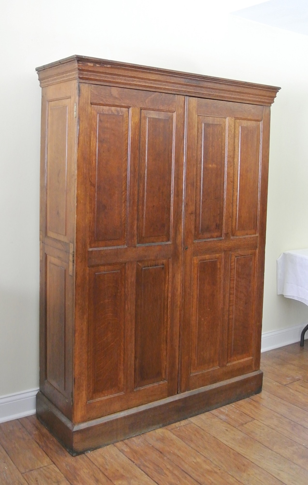 Circa 1890 Globe Furniture Oak Bankers Cabinet