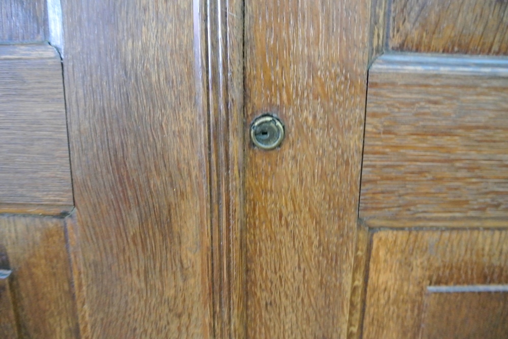 Circa 1890 Globe Furniture Oak Bankers Cabinet