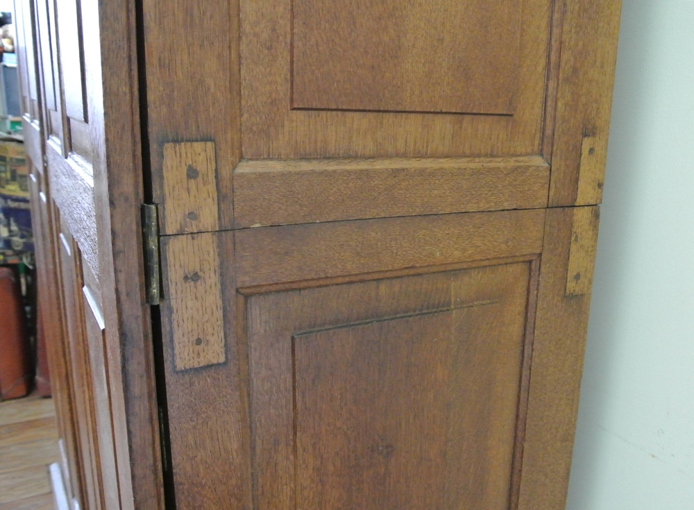 Circa 1890 Globe Furniture Oak Bankers Cabinet