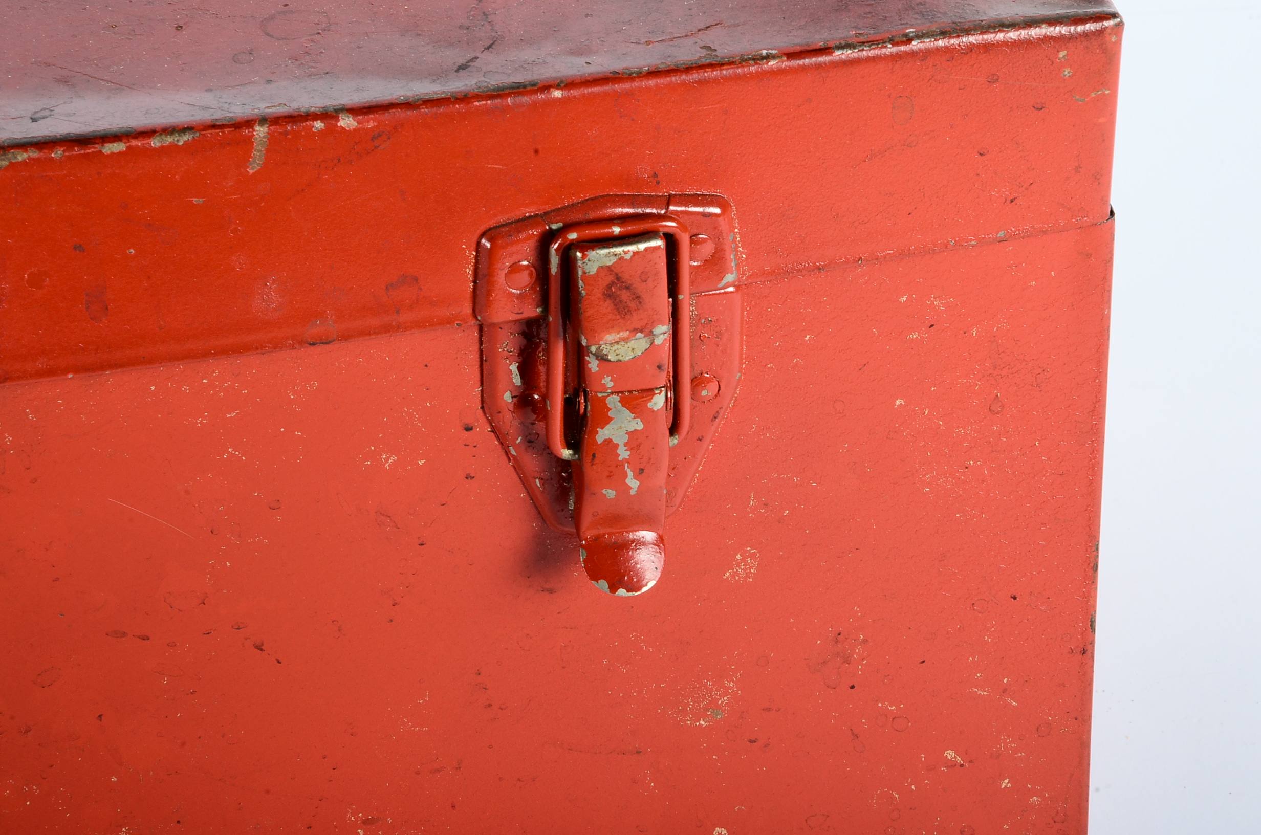 Pair of Vintage Red Metal Tool Boxes