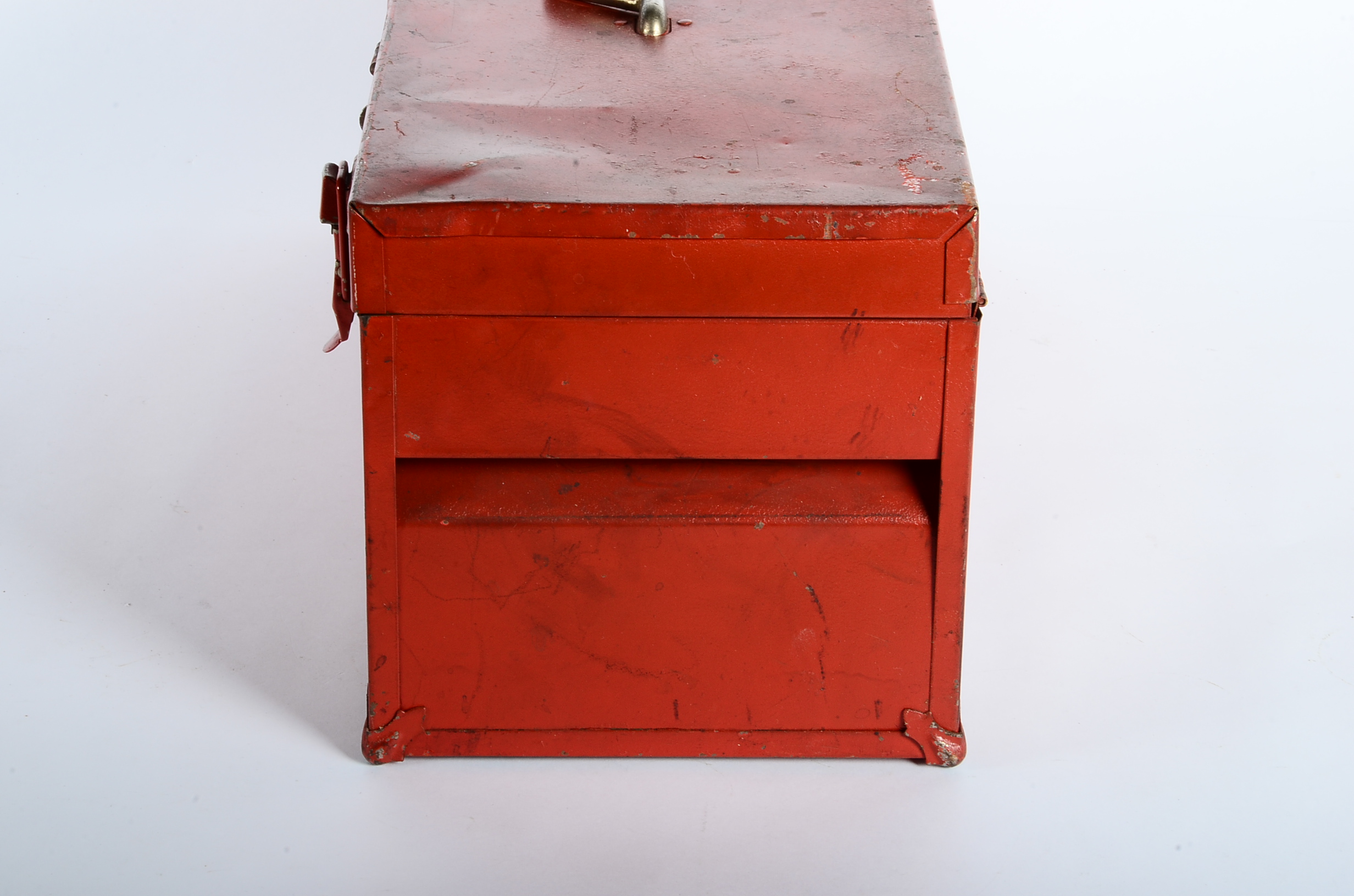 Pair of Vintage Red Metal Tool Boxes