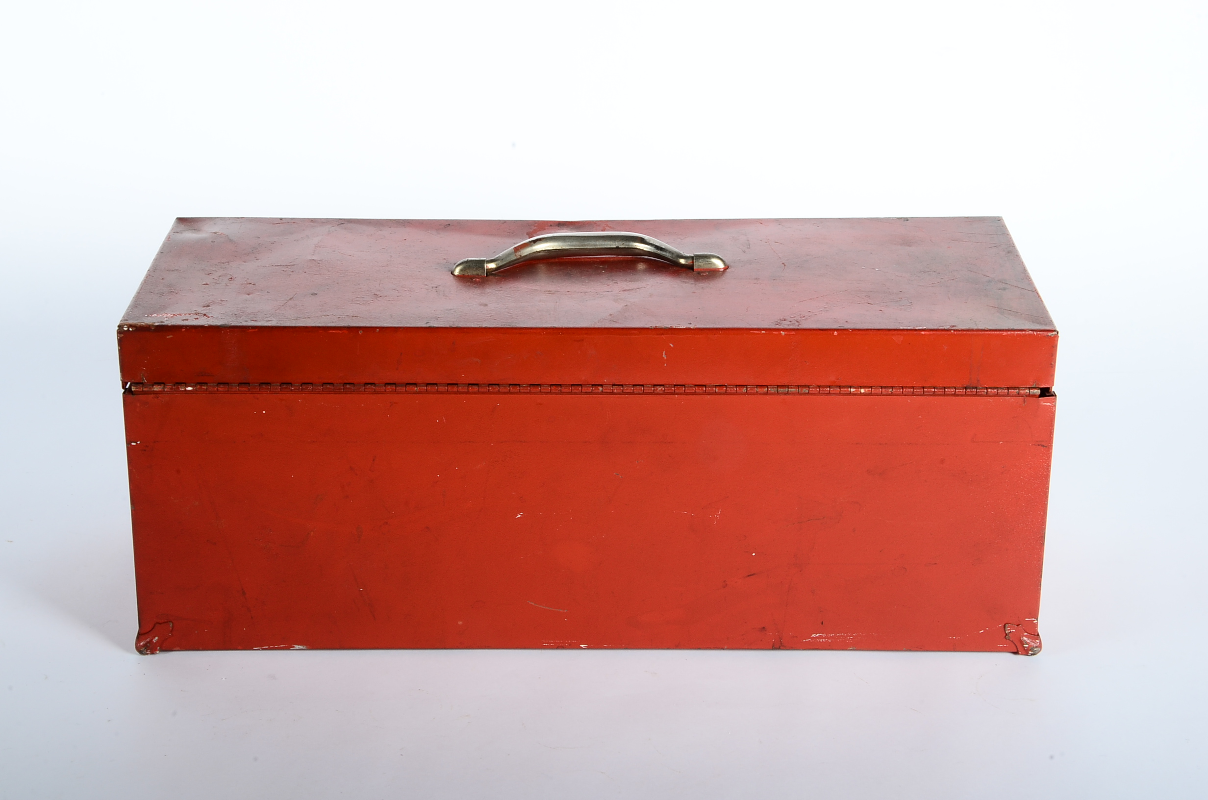 Pair of Vintage Red Metal Tool Boxes